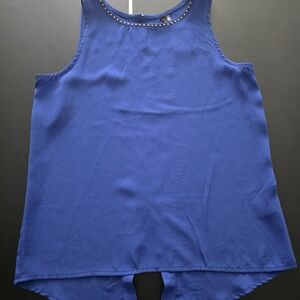 Renee C. Royal Blue Tank Top with Studded Neckline